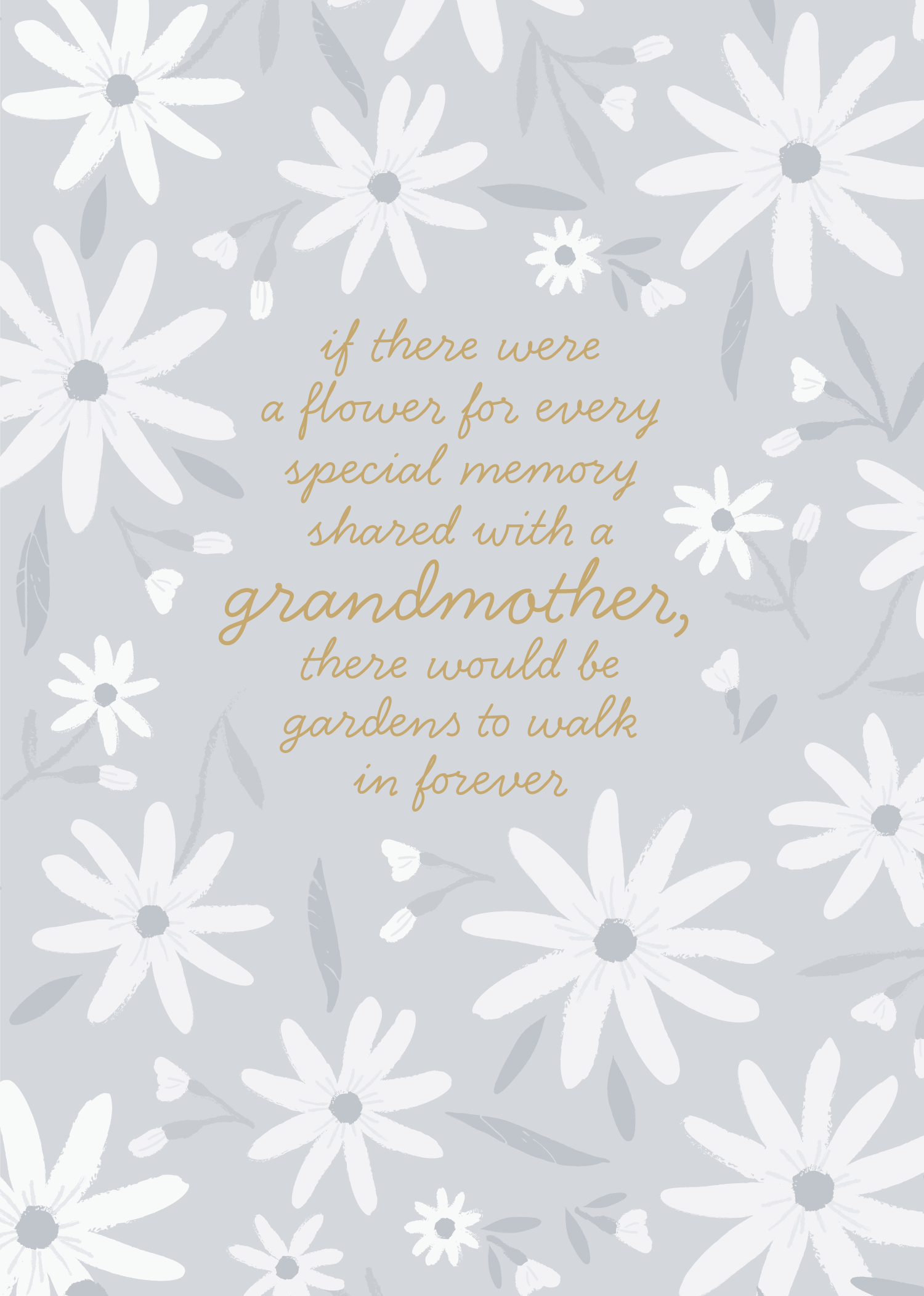 Greeting Card Blushing Floral- Grandmother Daisy
